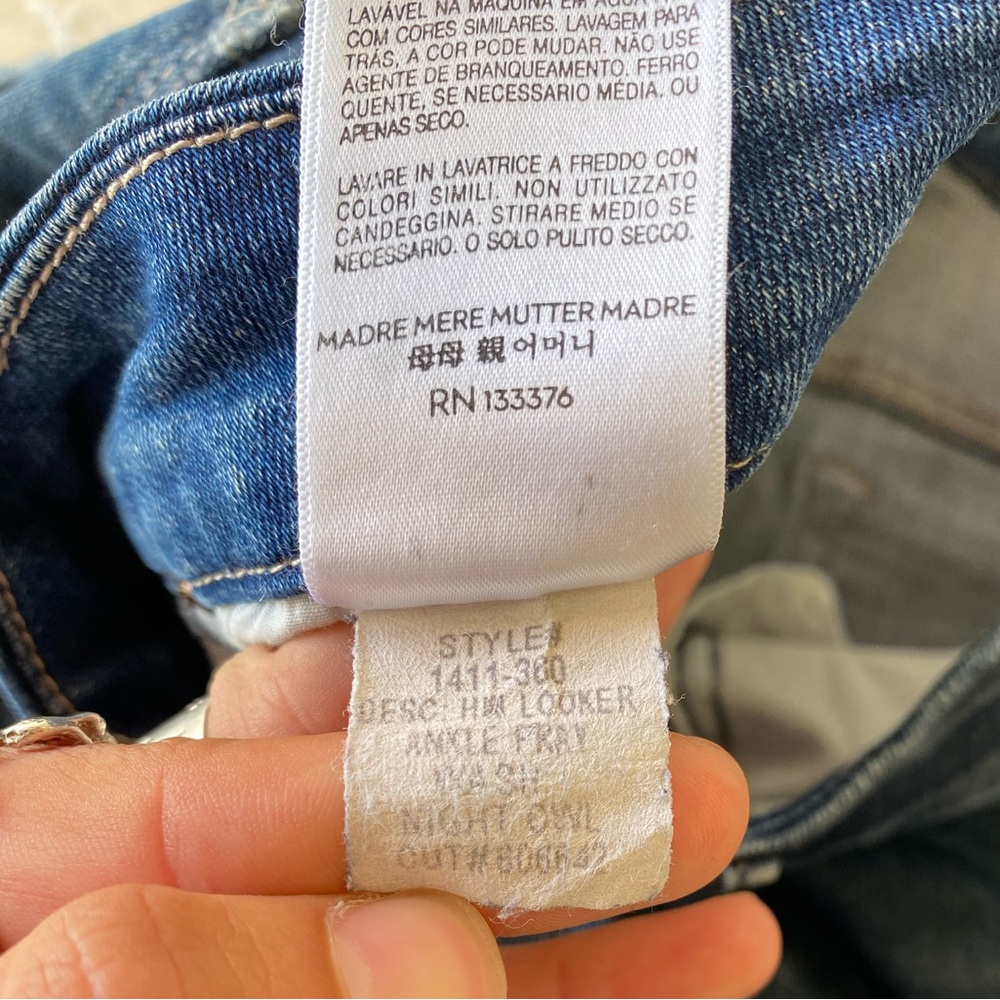 Mother The Looker High Waist Ankle Fray NightOwl Dark Wash Women's Blue Jeans 30 - Picture 8 of 12